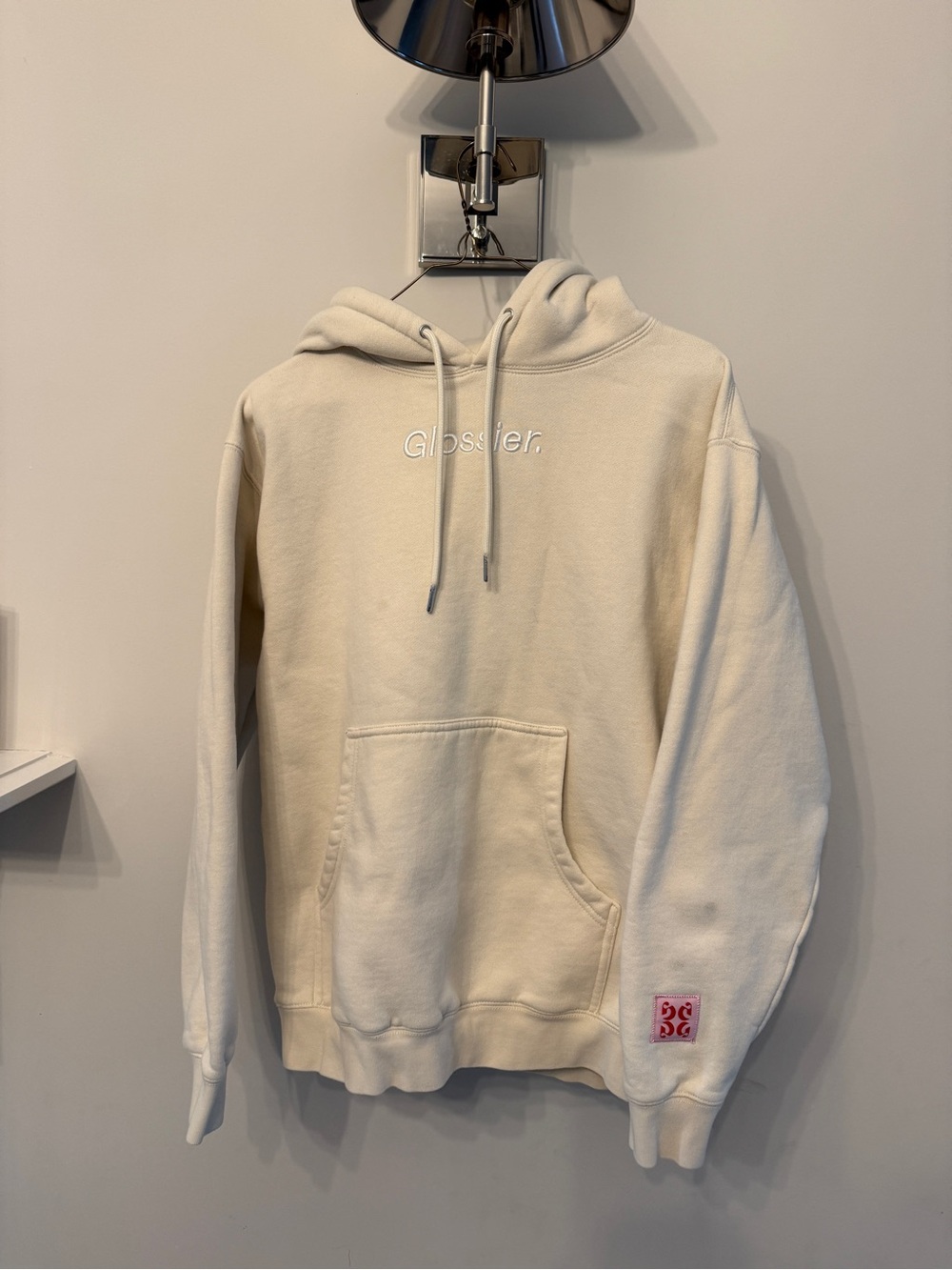 Glossier Cream Logo Hoodie Sweatshirt